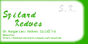 szilard kedves business card